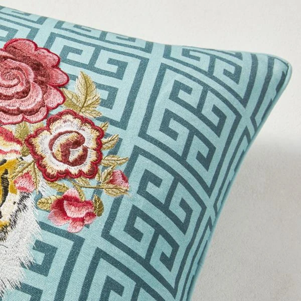 Jungle Queen Pillow 22" - Cerulean - Image 3