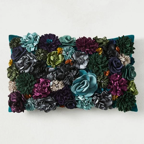 Posy Lumbar Pillow - Cerulean