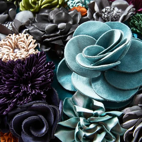 Posy Lumbar Pillow - Cerulean - Image 4