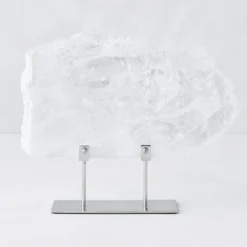 Selenite Slab On Metal Stand