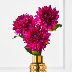 Fuchsia Open Dahlia - Set Of 3