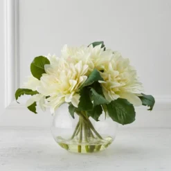 Dahlia In Glass - White