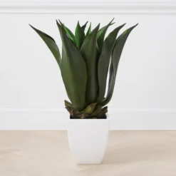 Faux Agave Bush With Square Pot