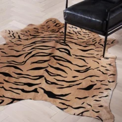 Miguel Hair On Cowhide Rug - Tan/Black