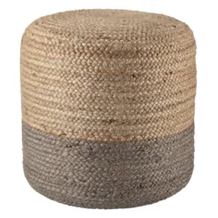 Merritt Round Pouf - Light Grey
