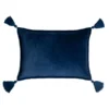 Velvet Tassle Lumbar Pillow - Navy