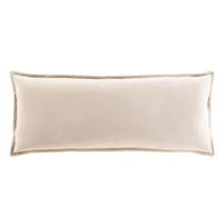 Long Velvet Lumbar Pillow - Light Beige