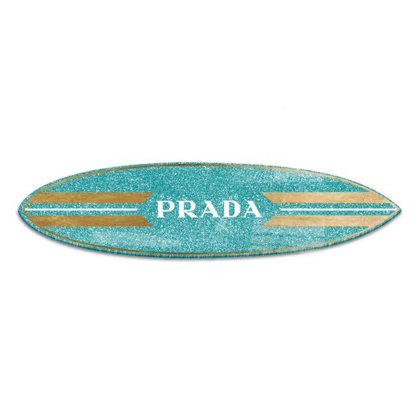 Aqua And Gold Milan Surfboard - Image 2