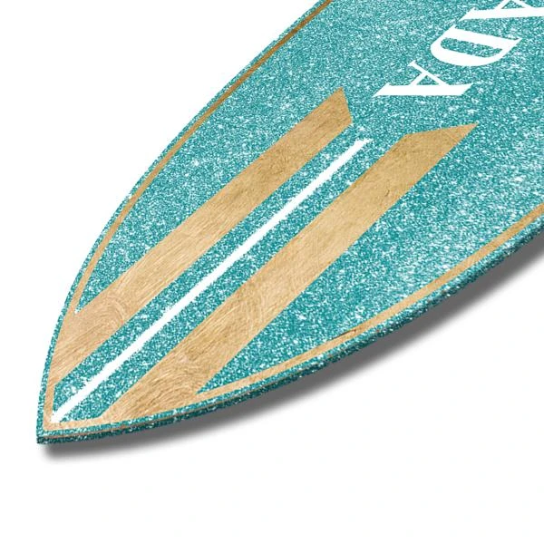 Aqua And Gold Milan Surfboard - Image 3