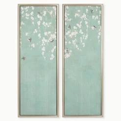White Blossoms - Set Of 2