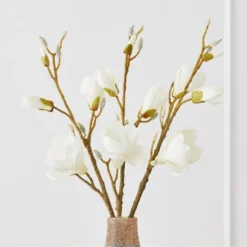 Faux Magnolia Stem - Set Of 3
